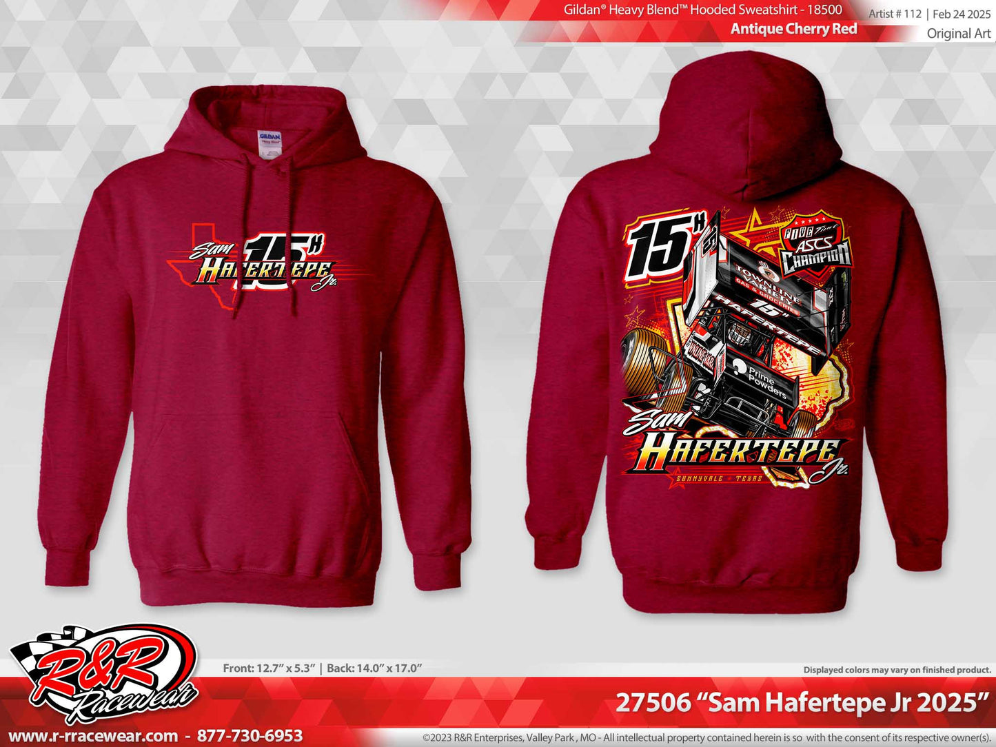 2025 ASCS 5 Time Champion Hoodie ANTIQUE CHERRY RED