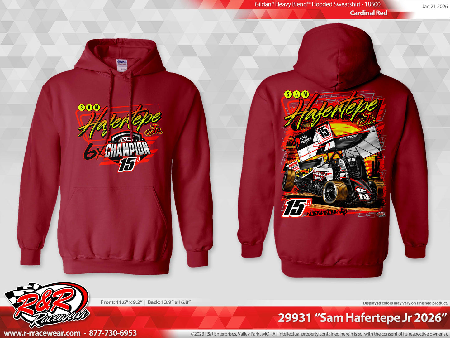 2026 ASCS 6 Time Champion Hoodie- Cardinal Red