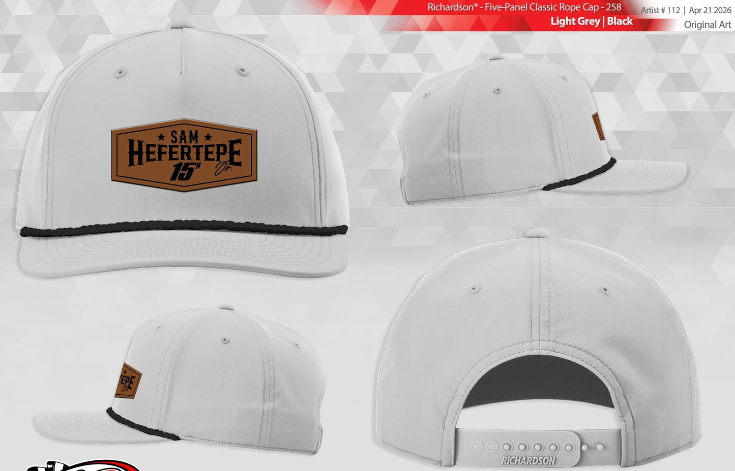White Hat - Faux Leather Patch